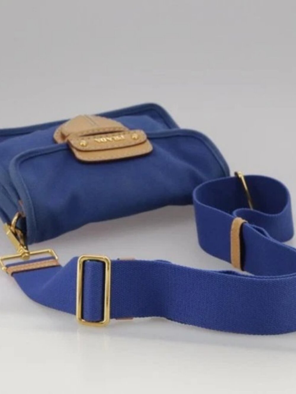 PRADA Shoulder Bag Canvas Blue Auth 111326 - Picture 6 of 16
